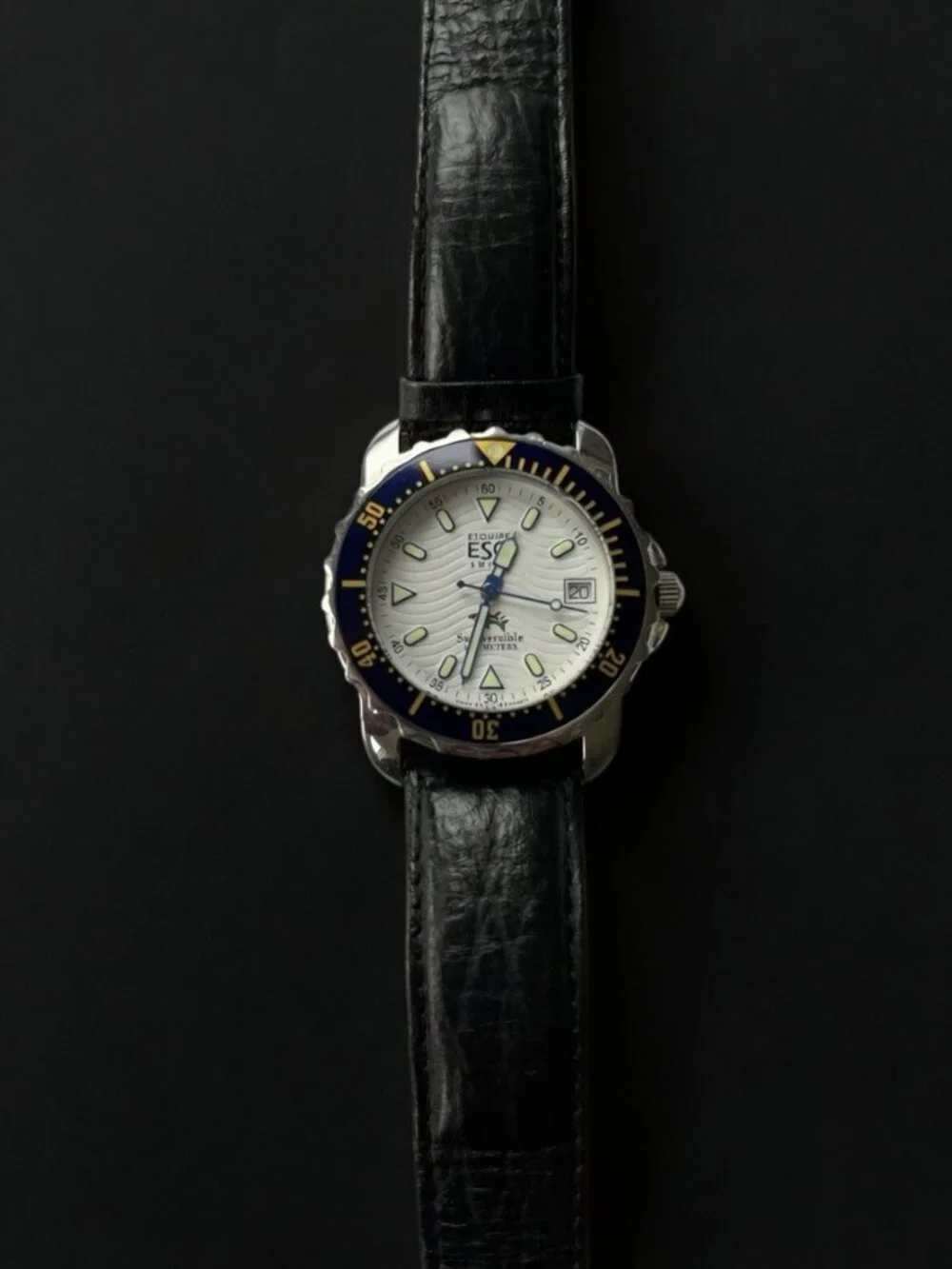 VINTAGE MEN'S SWISS DIVER 100M ST.STEEL QUARTZ WATCH 